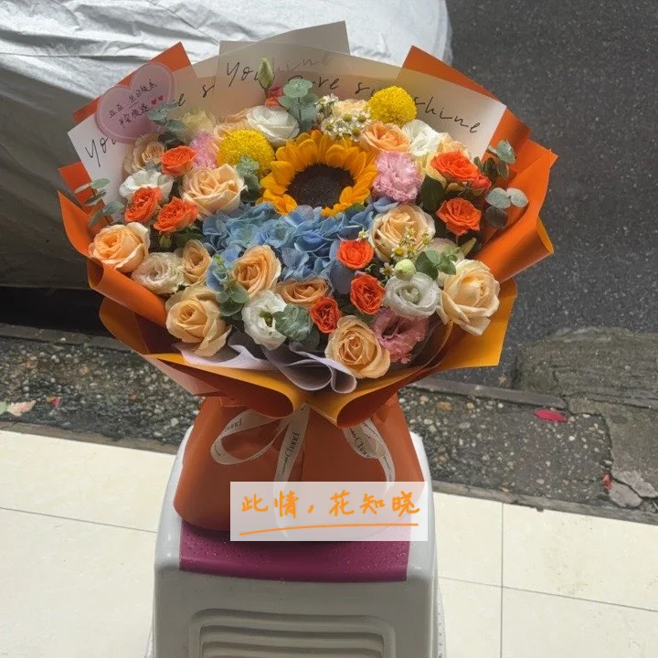 鹤岗矿业集团妇婴医院附近花店送花实拍图